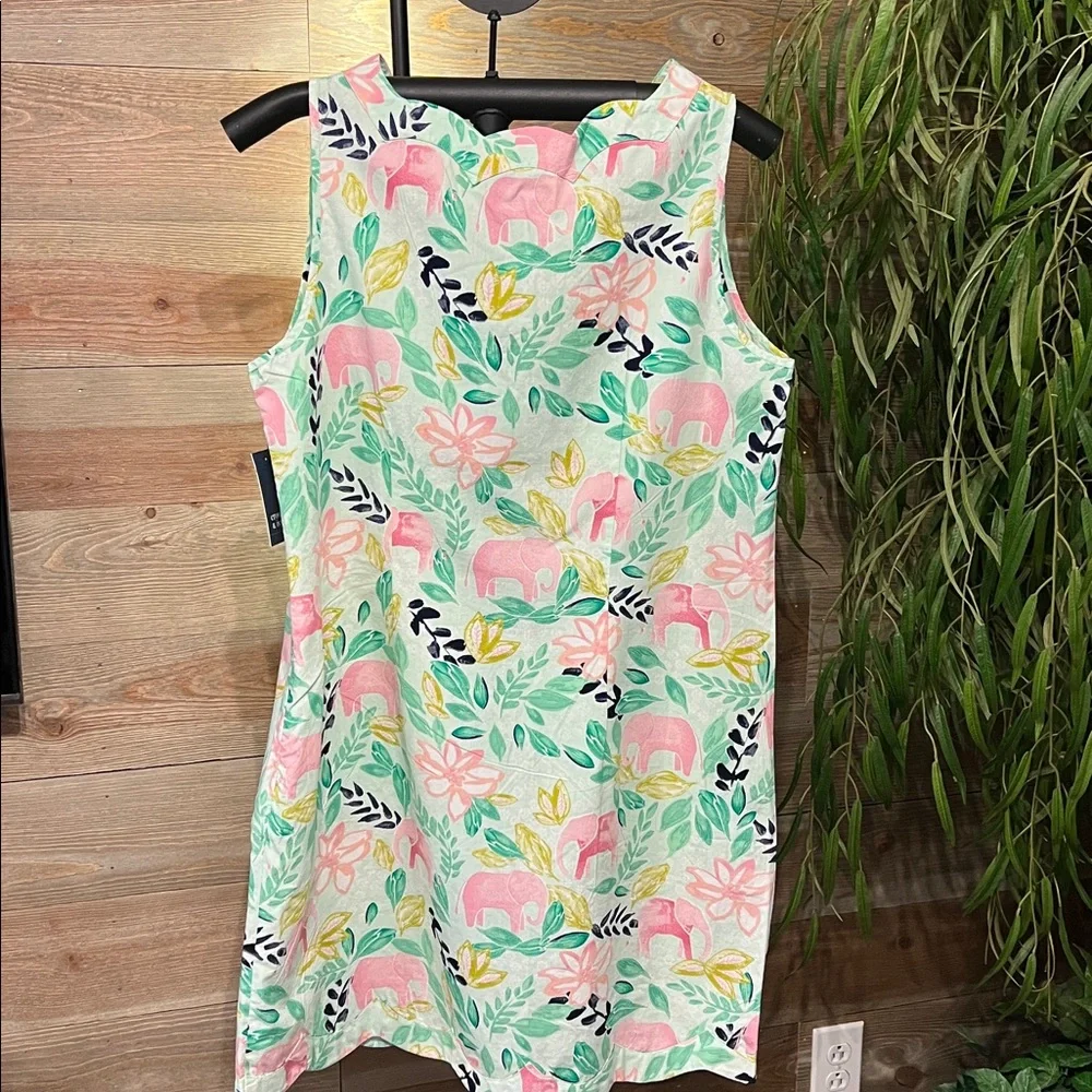 NWT Crown & Ivy sleeveless print dress with scalloped neckline and hem. 14 - Picture 5 of 8
